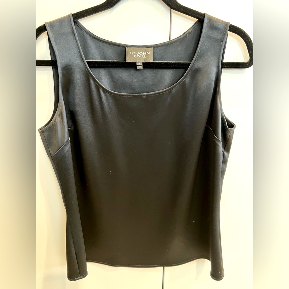 St. John Black Sleeveless Blouse